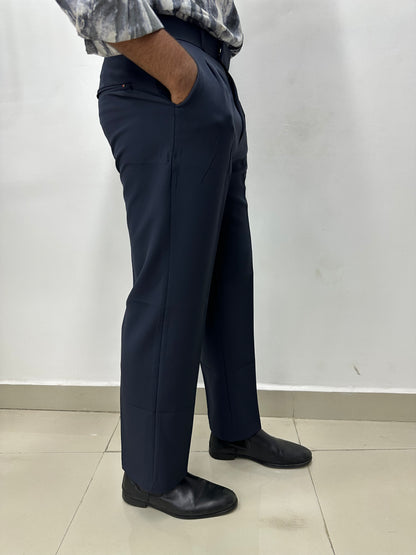 Navy Blue Korean Baggy Trousers