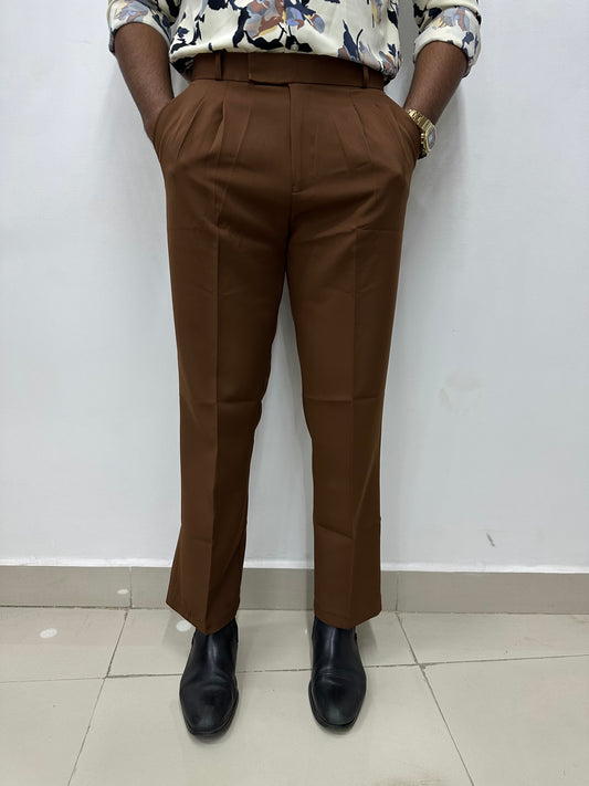 Mocha Brown Korean Baggy Trousers