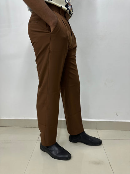 Mocha Brown Korean Baggy Trousers