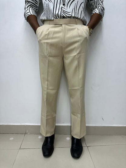 Beige Korean Baggy Trousers