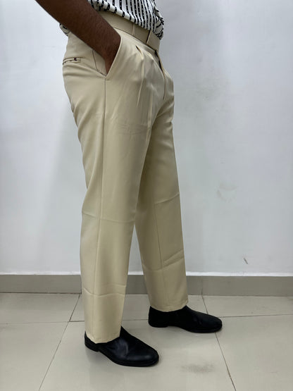 Beige Korean Baggy Trousers