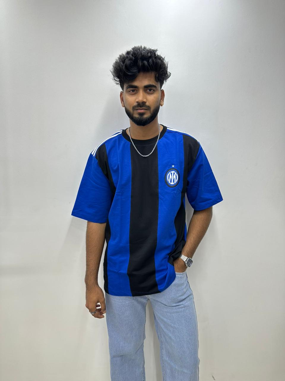 Blue Football Oversized T-Shirt