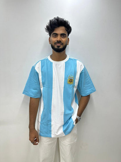 Sky Blue Football Oversized T-Shirt
