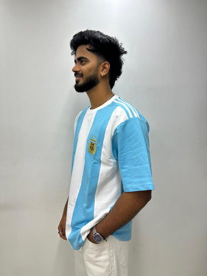 Sky Blue Football Oversized T-Shirt