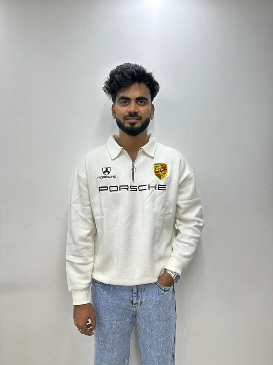 White Motorsport Half-Zip Pullover
