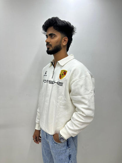 White Motorsport Half-Zip Pullover