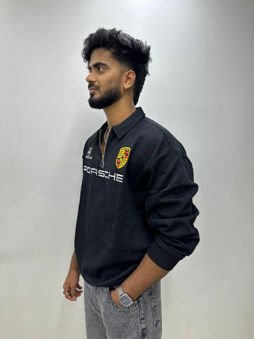 Black Motorsport Half-Zip Pullover