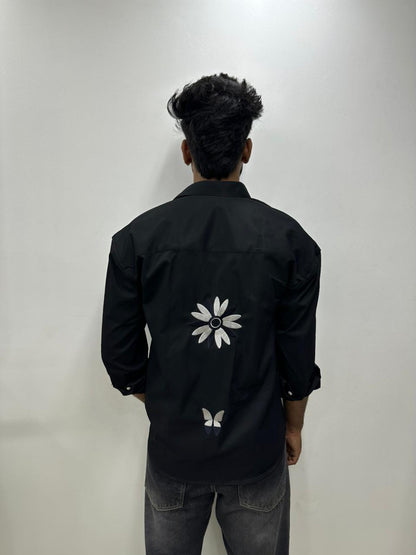 Midnight Black Butterfly Shirt
