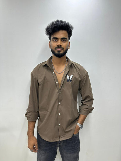 Mocha Brown Butterfly Shirt