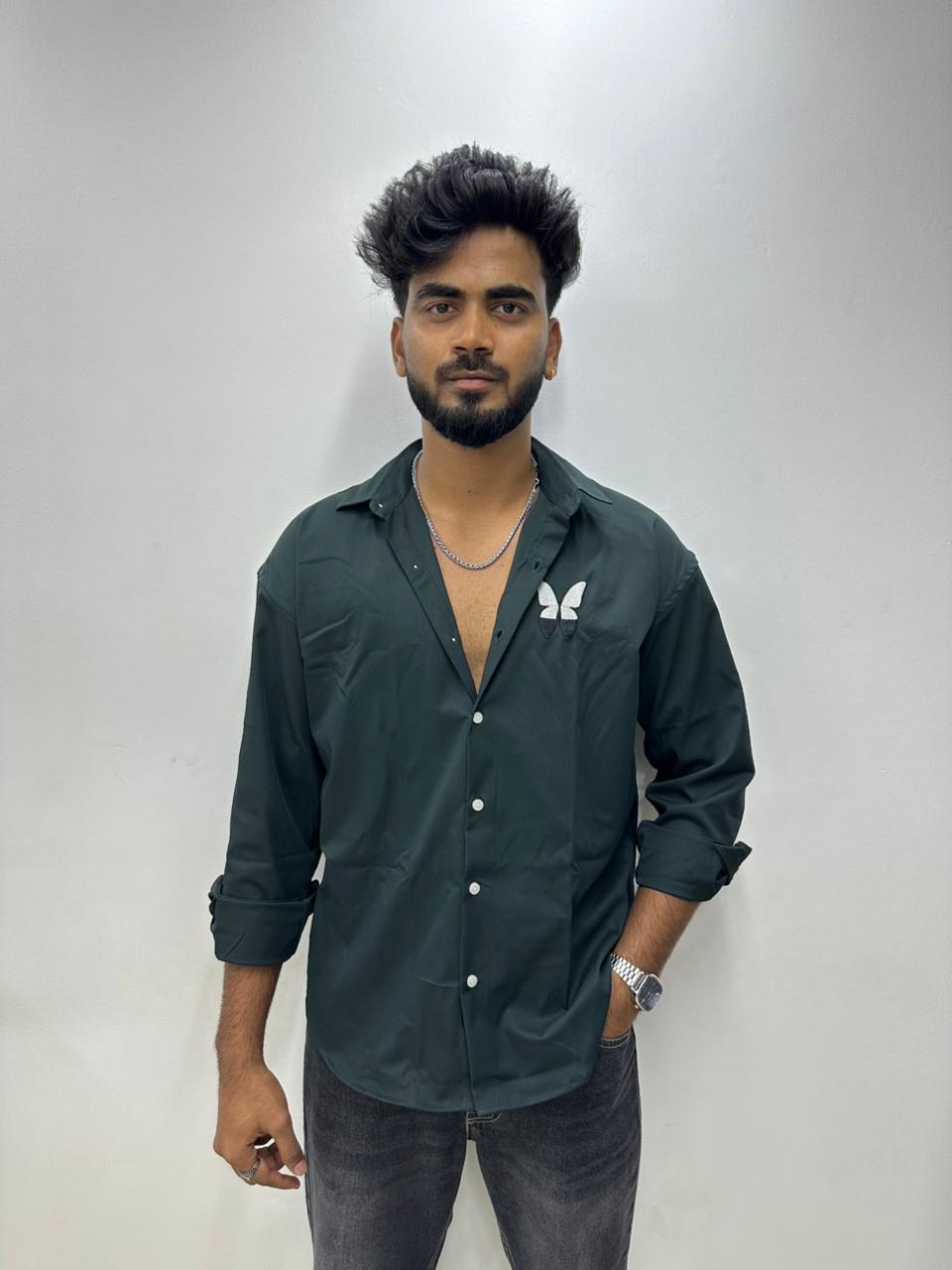 Emerald Green Butterfly Shirt