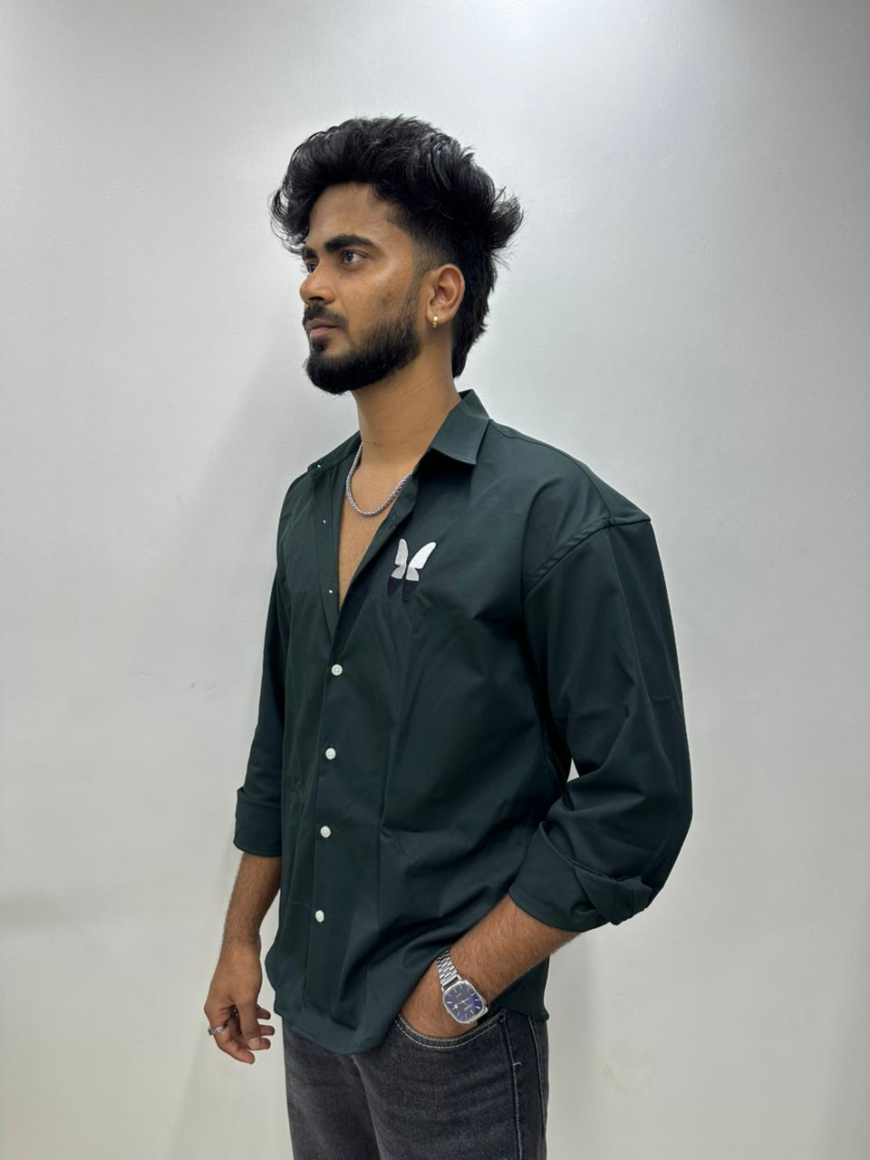 Emerald Green Butterfly Shirt