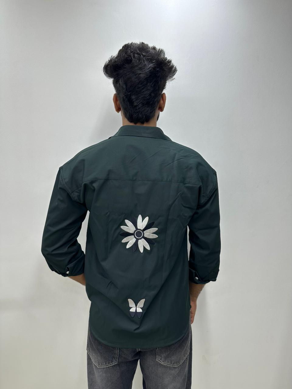 Emerald Green Butterfly Shirt