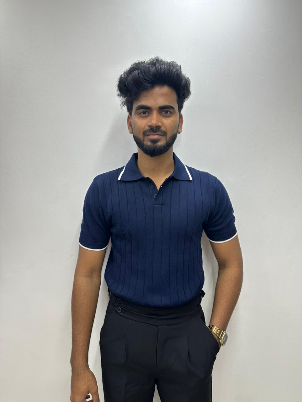 Blue Half Sleeve Polo T-Shirt