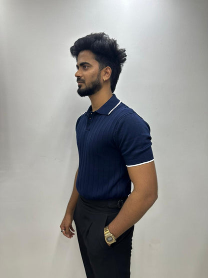 Blue Half Sleeve Polo T-Shirt