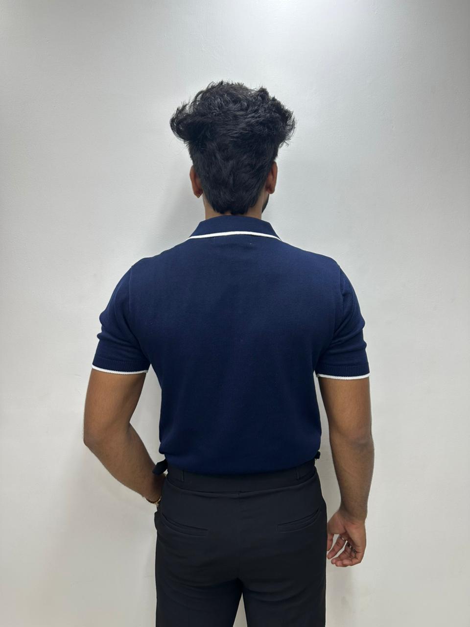 Blue Half Sleeve Polo T-Shirt