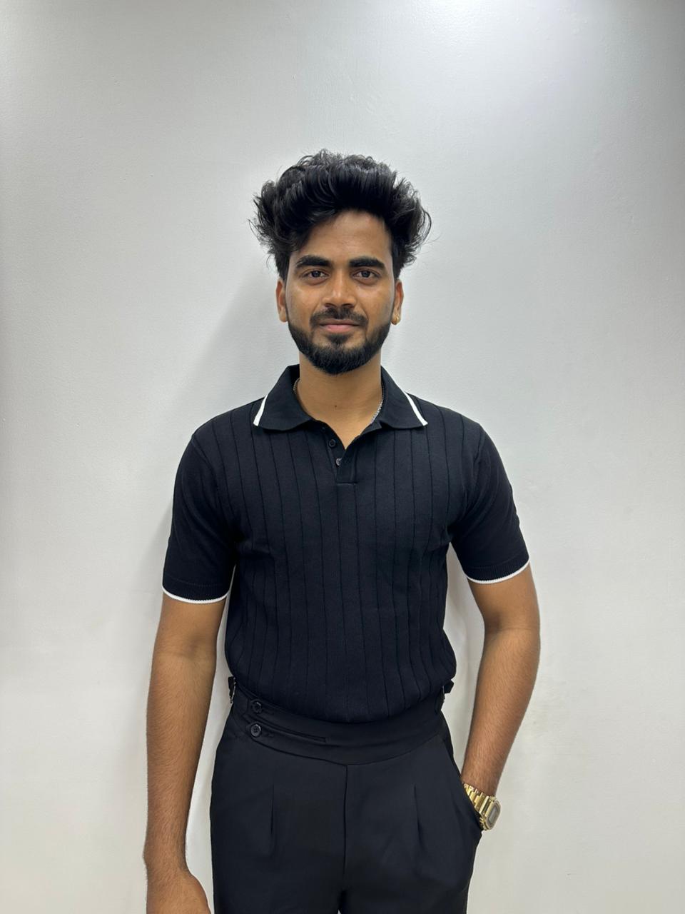 Black Half Sleeve Polo T-Shirt