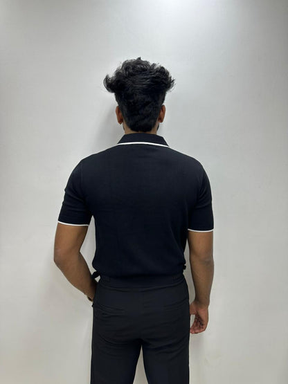 Black Half Sleeve Polo T-Shirt