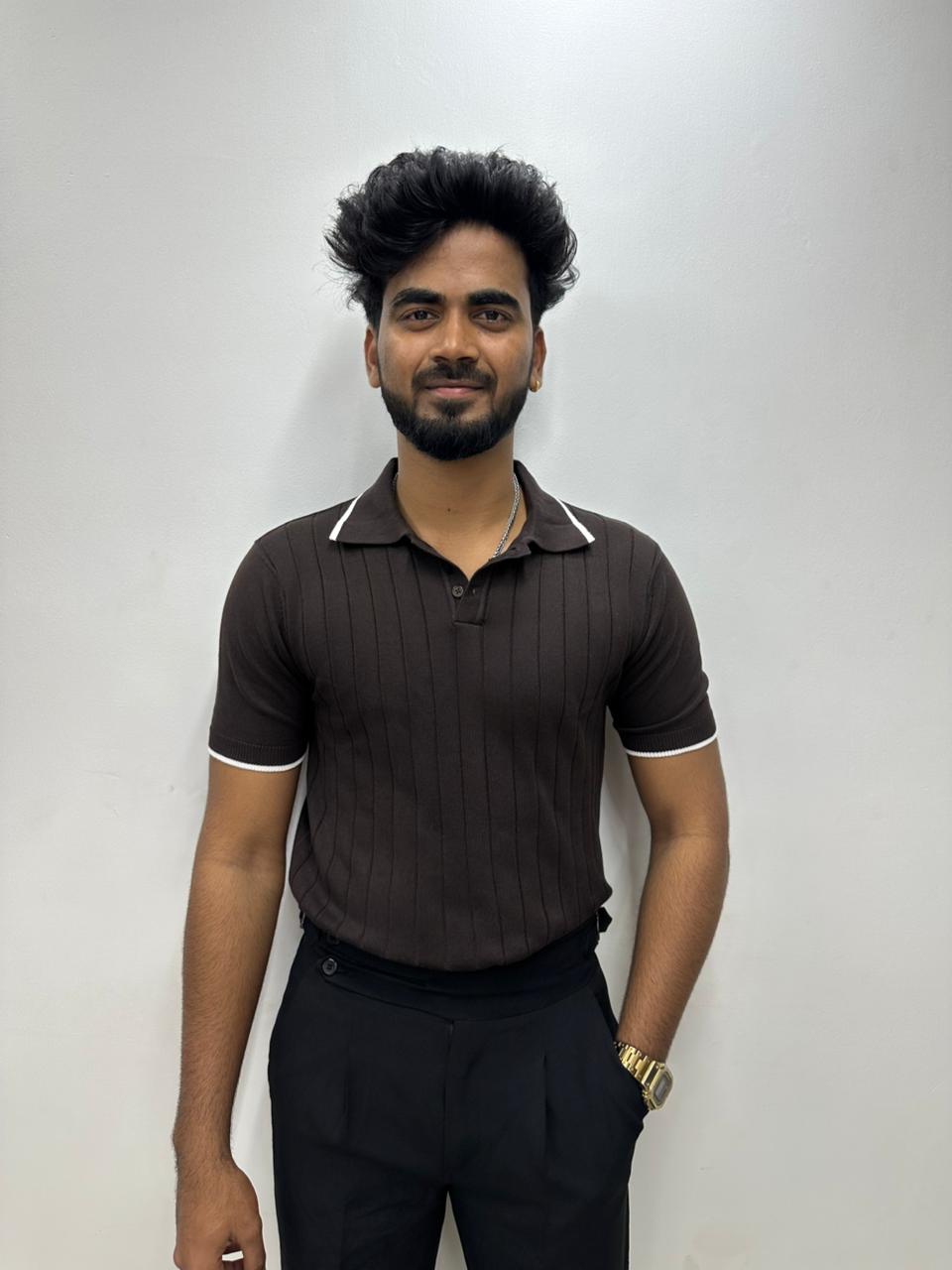 Brown Half Sleeve Polo T-Shirt
