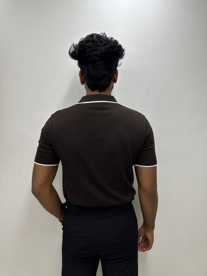 Brown Half Sleeve Polo T-Shirt