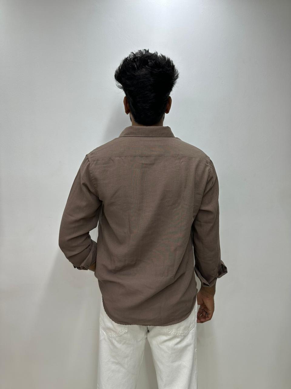 Mocha Brown Linen Shirt
