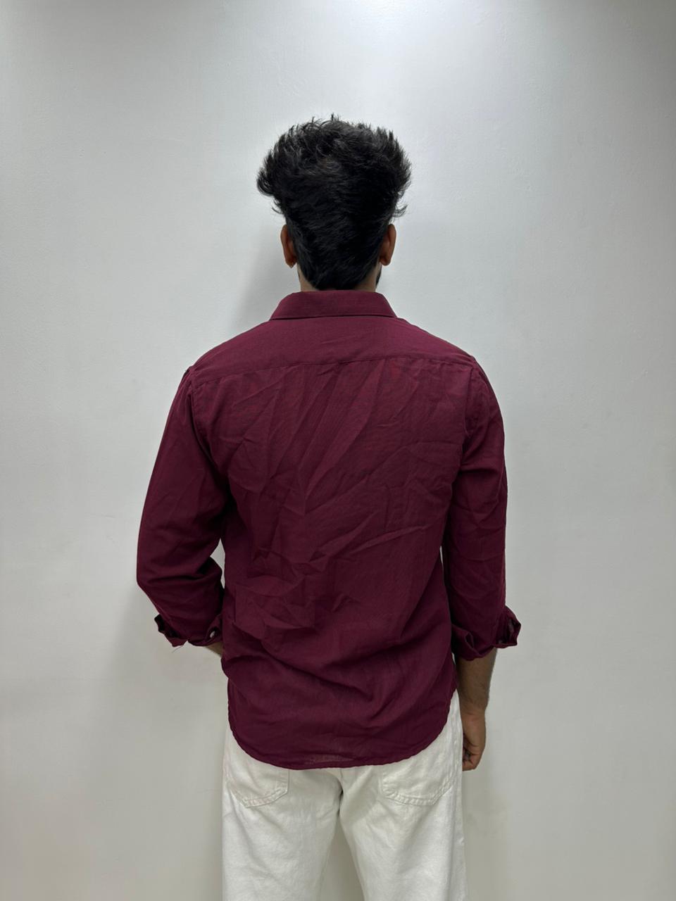 Maroon Linen Shirt