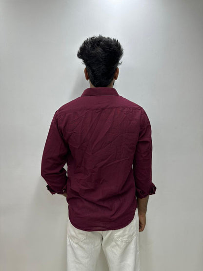 Maroon Linen Shirt