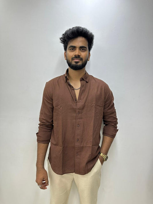 Dark Brown Linen Shirt