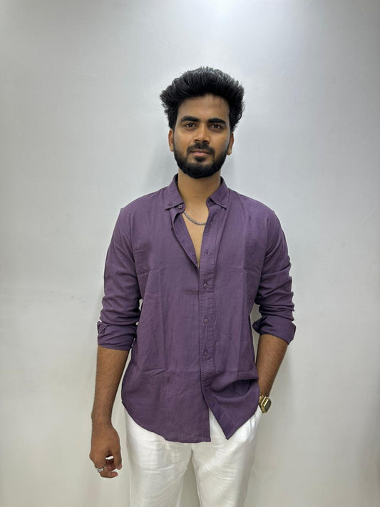 Royal Purple Linen Shirt