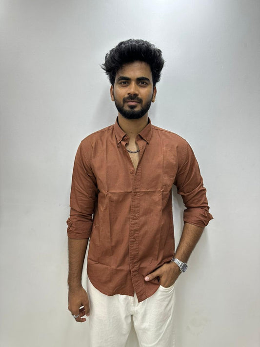 Clay Brown Linen Shirt