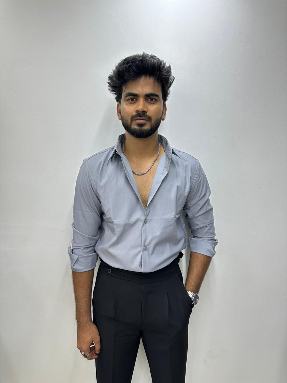 Ice Blue TR Solids Shirt