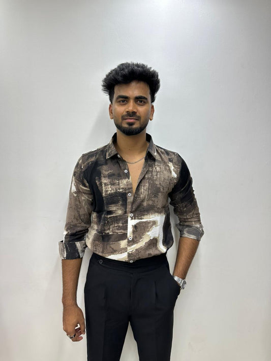 Urban Brown Print Shirt