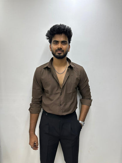Brown TR Solids Shirt