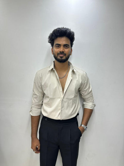 Cream TR Solids Shirt