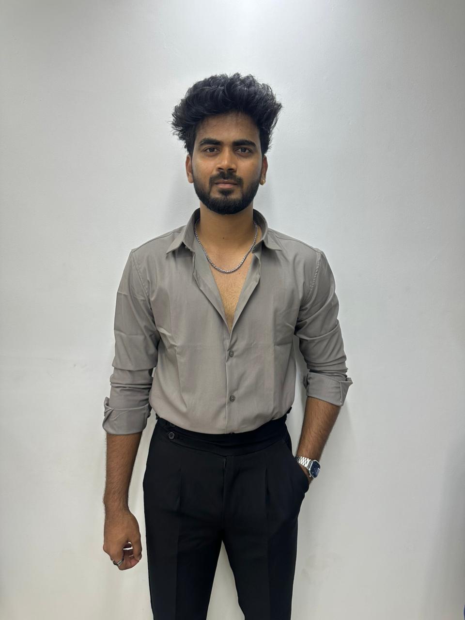 Stone Grey TR Solids Shirt