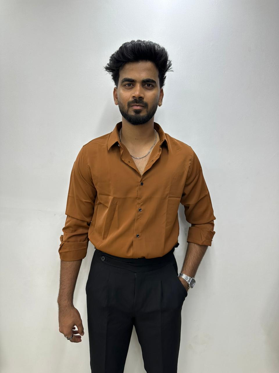 Warm Brown Liquid Shirt